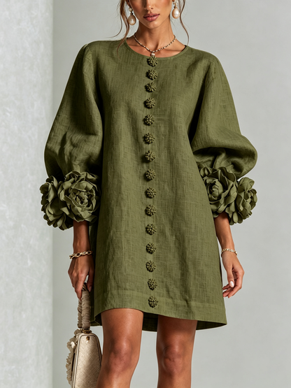 Clara – Vestido corto floral con botones