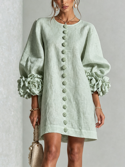 Clara – Vestido corto floral con botones