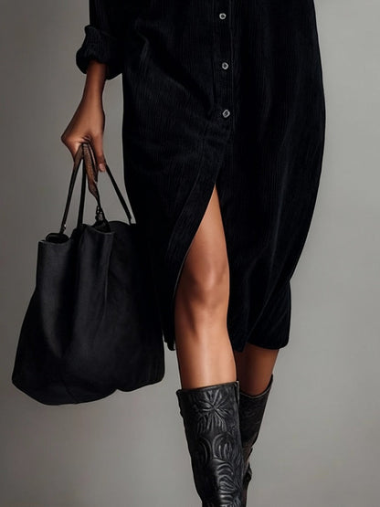 Rosaria – Vestido Midi Amplio con Dobles Bolsillos