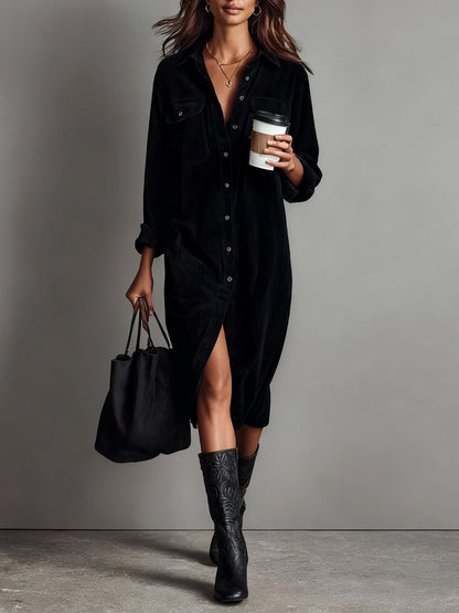 Rosaria – Vestido Midi Amplio con Dobles Bolsillos