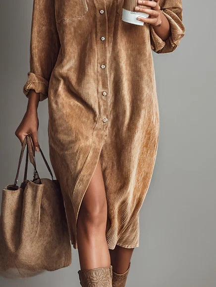 Rosaria – Vestido Midi Amplio con Dobles Bolsillos