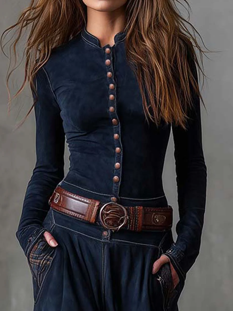 Livia – Maxivestido de Ante con Cinturón
