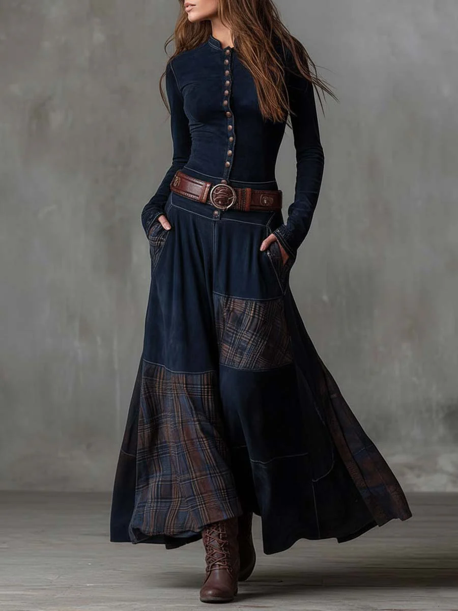 Livia – Maxivestido de Ante con Cinturón
