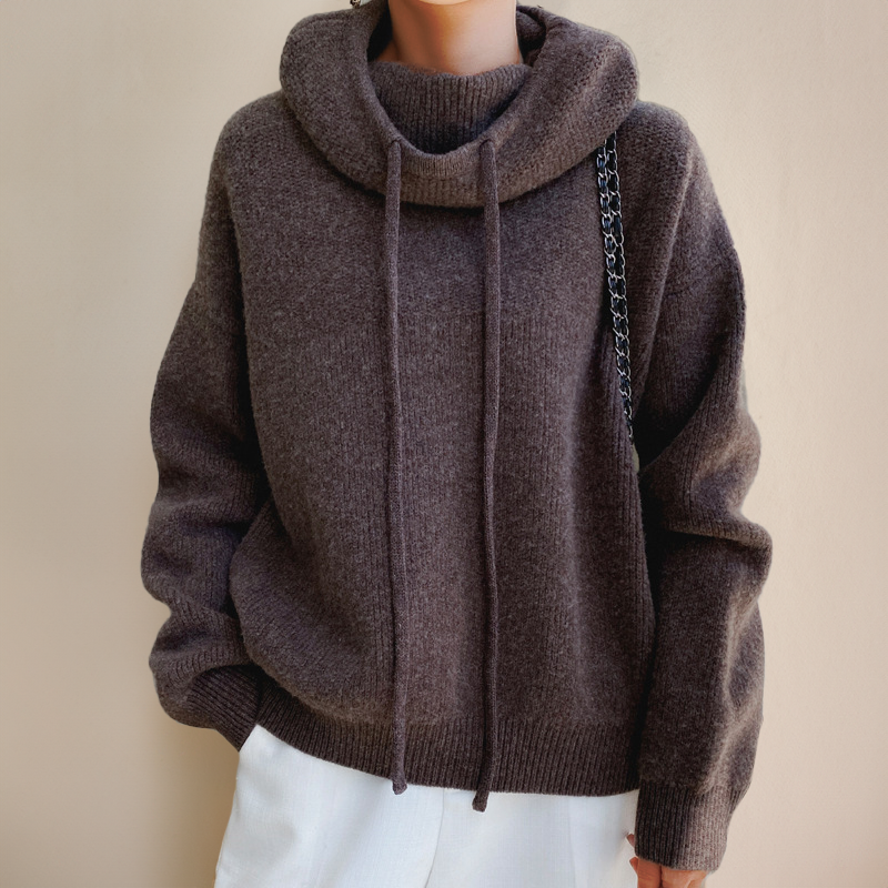 Leticia  | Jersey de cuello alto de lana merino