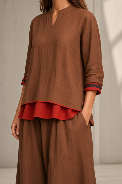 Alba – Conjunto de dos piezas holgado con detalles en contraste