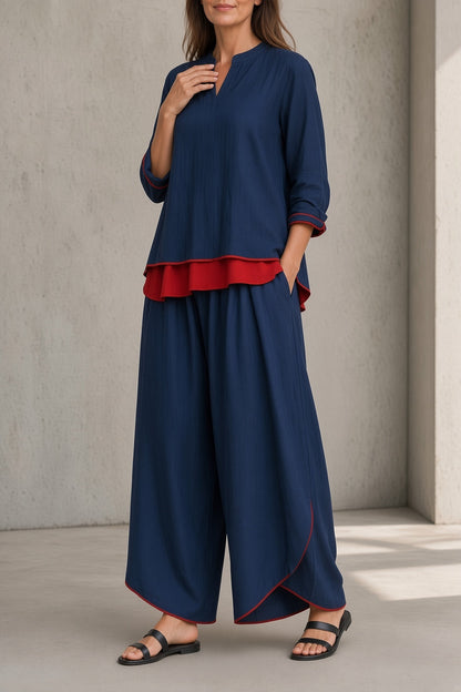 Alba – Conjunto de dos piezas holgado con detalles en contraste